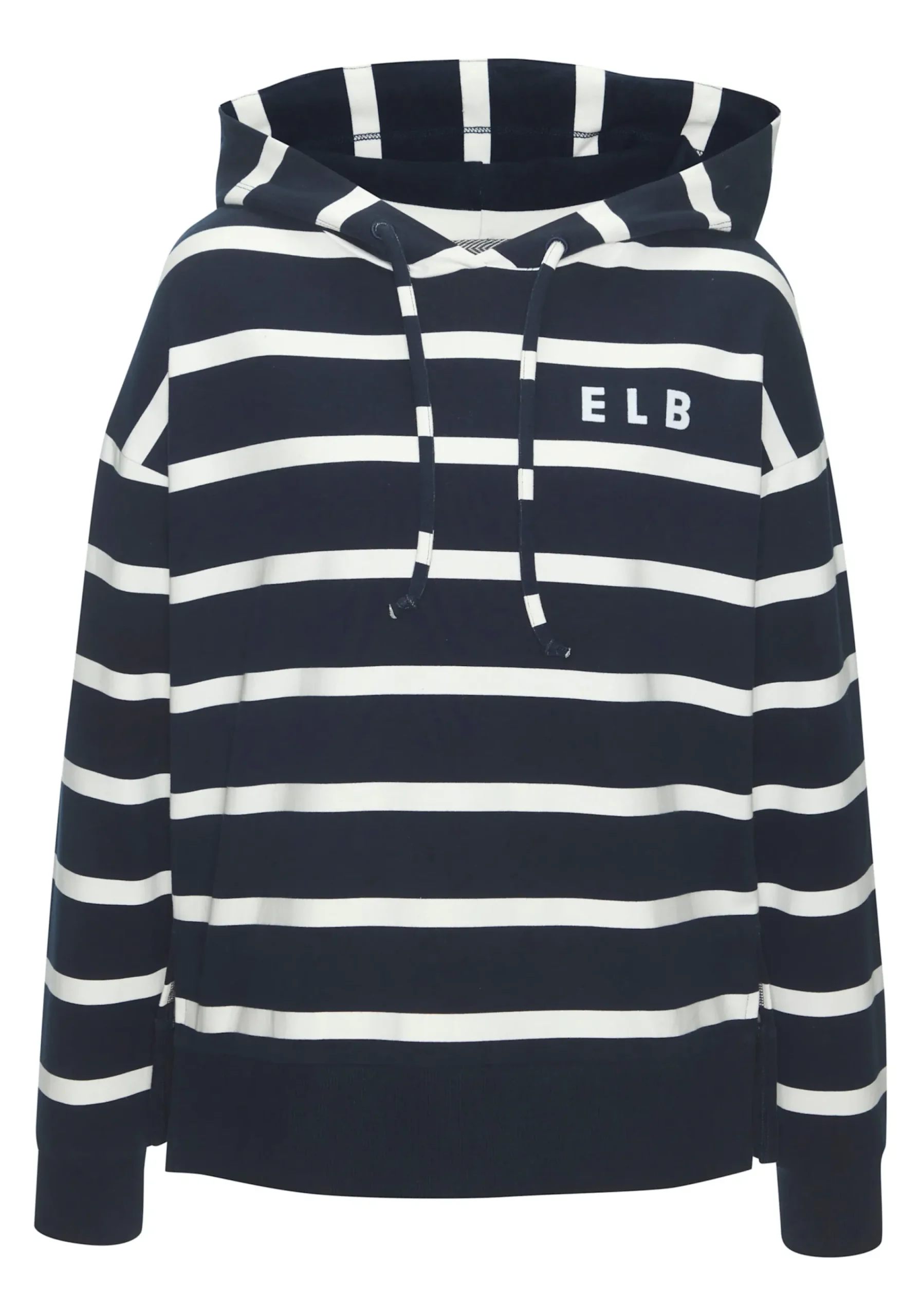 Pullover|Shirts|Elbsand Kapuzensweatshirt marine-weiß