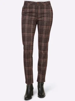 Jeans|heine Karohose braun-schwarz-kariert
