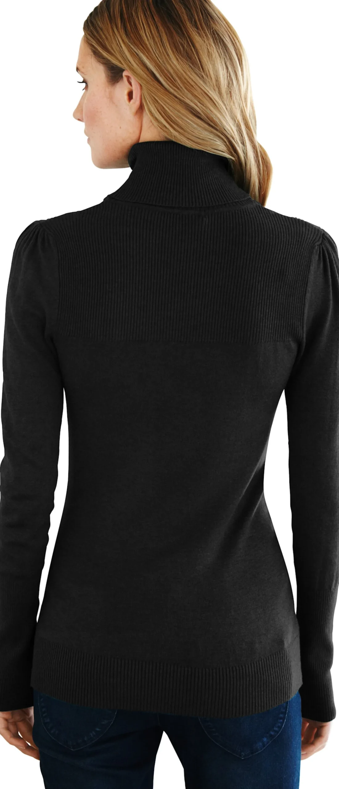Pullover|heine Kaschmirpullover mit Rollkragen schwarz