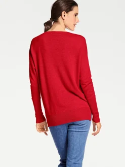 Pullover|heine Kaschmirpullover mit V-Ausschnitt rot