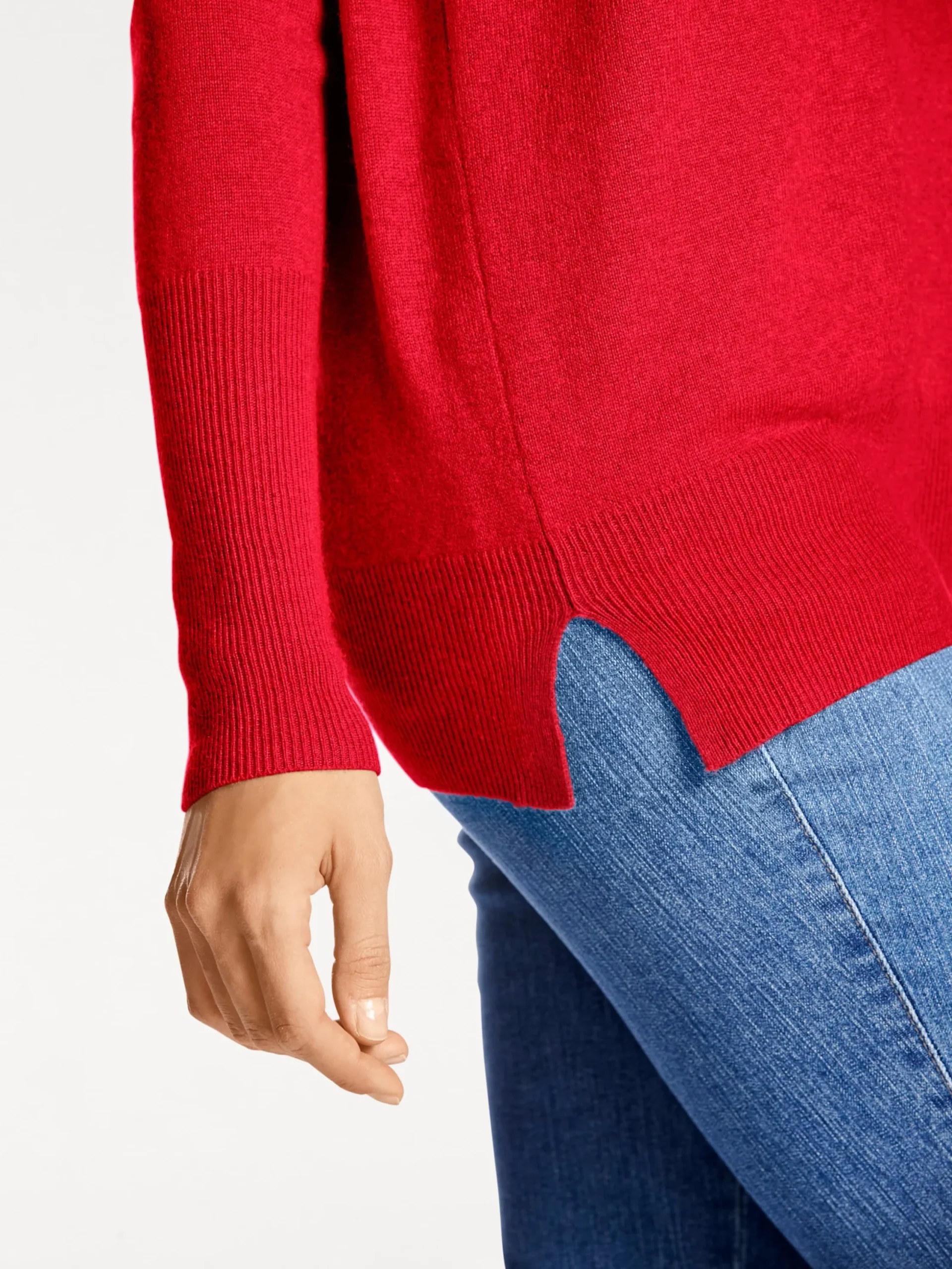 Pullover|heine Kaschmirpullover mit V-Ausschnitt rot