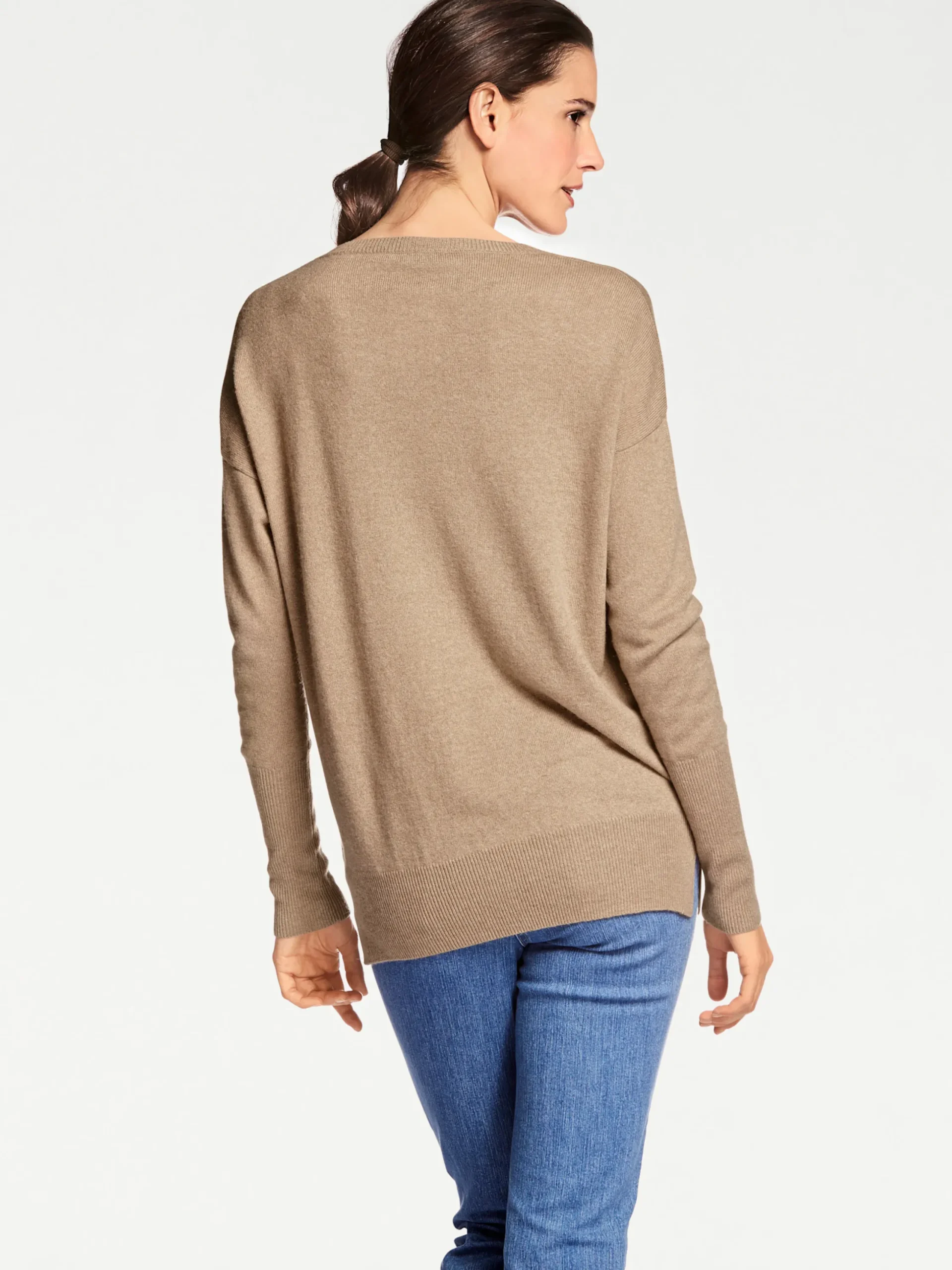 Pullover|heine Kaschmirpullover mit V-Ausschnitt camel