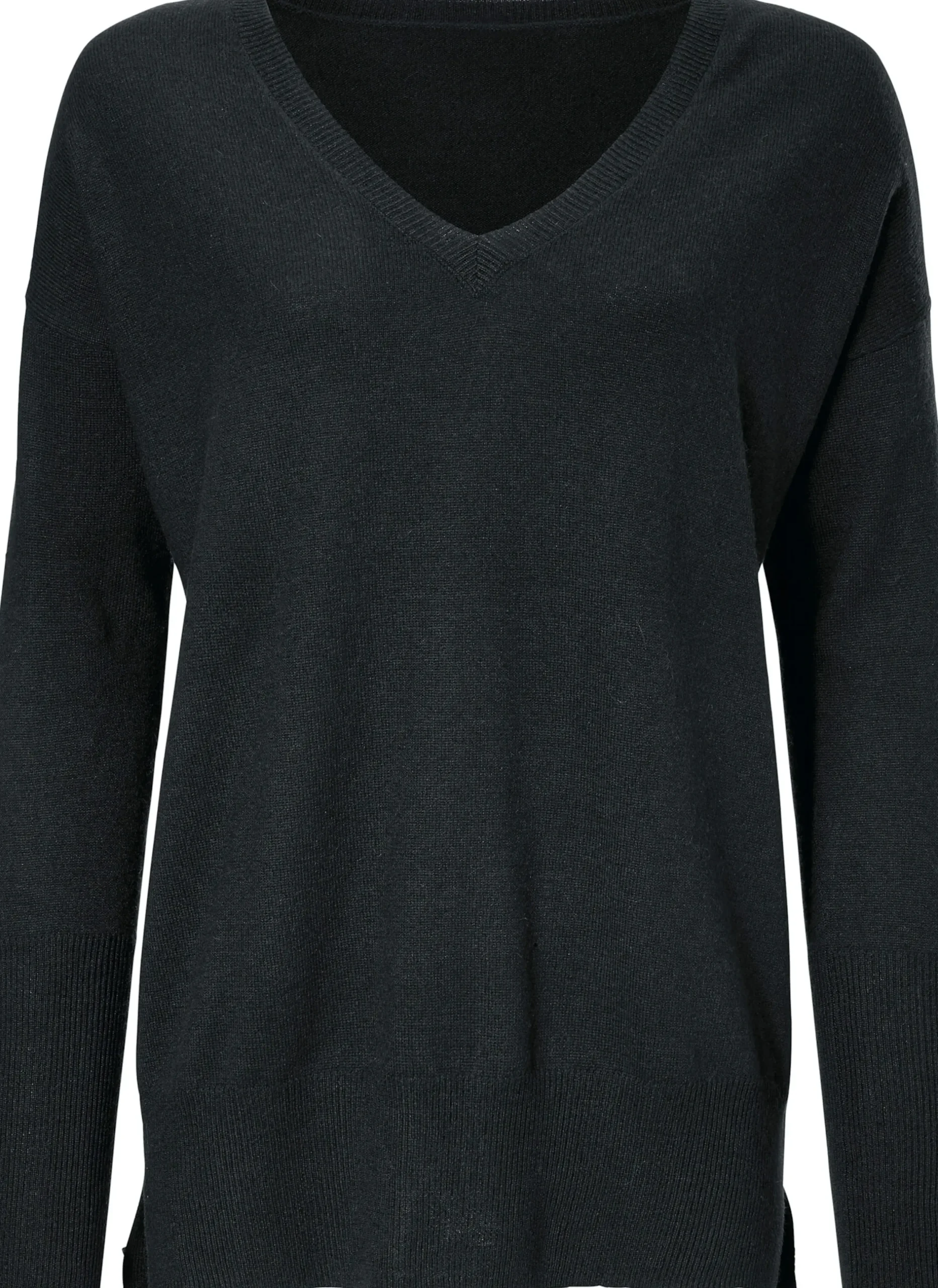 Pullover|heine Kaschmirpullover mit V-Ausschnitt schwarz