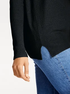 Pullover|heine Kaschmirpullover mit V-Ausschnitt schwarz