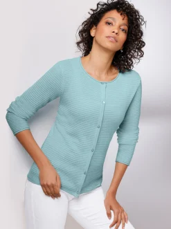 Strickjacken|CREATION L PREMIUM Kaschmir-Strickjacke kalkmint