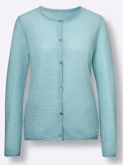 Strickjacken|CREATION L PREMIUM Kaschmir-Strickjacke kalkmint