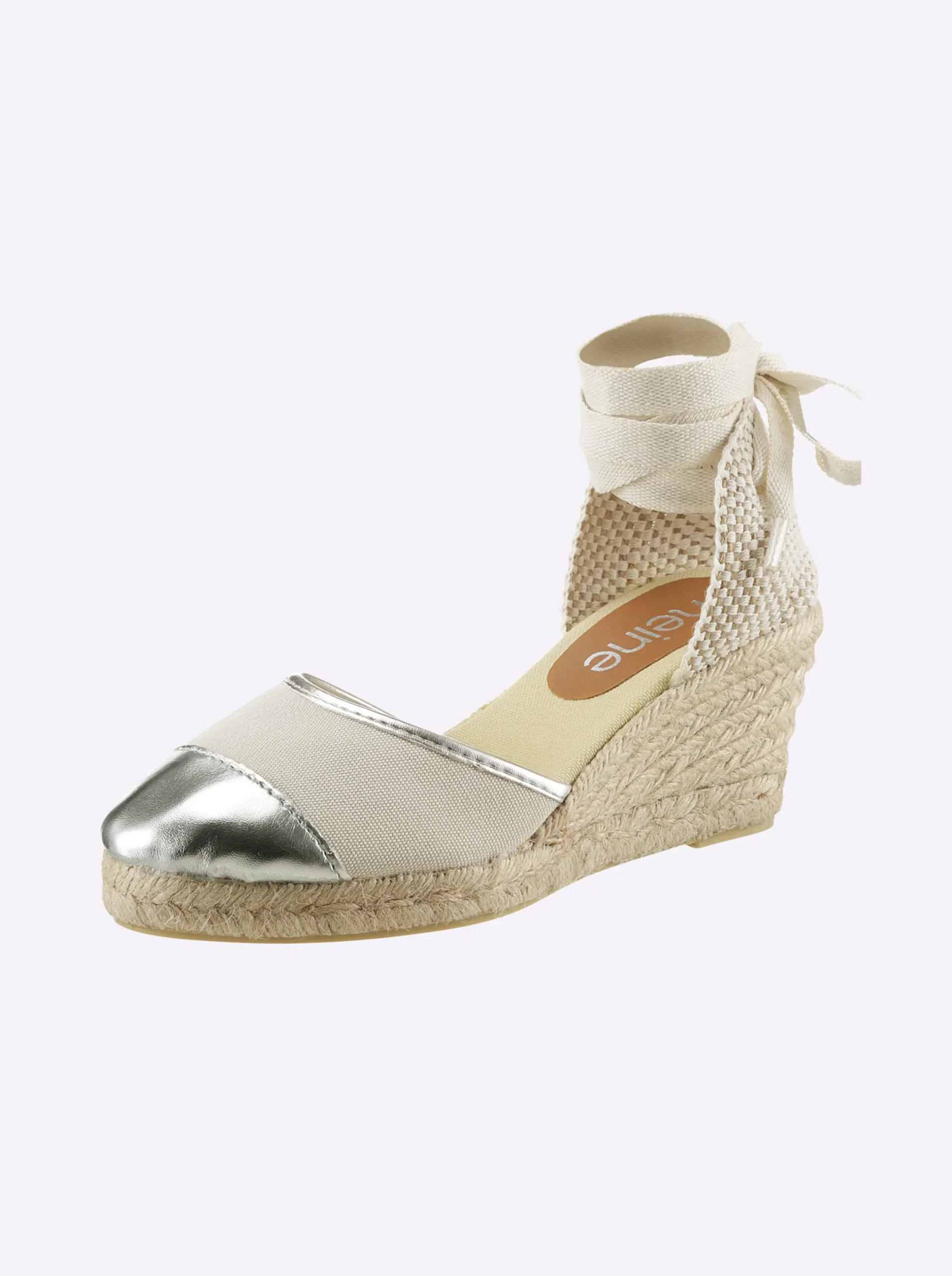 Sandalen & Sandaletten|heine Keilsandalette beige-silberfarben