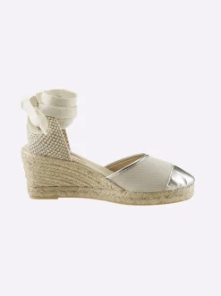 Sandalen & Sandaletten|heine Keilsandalette beige-silberfarben