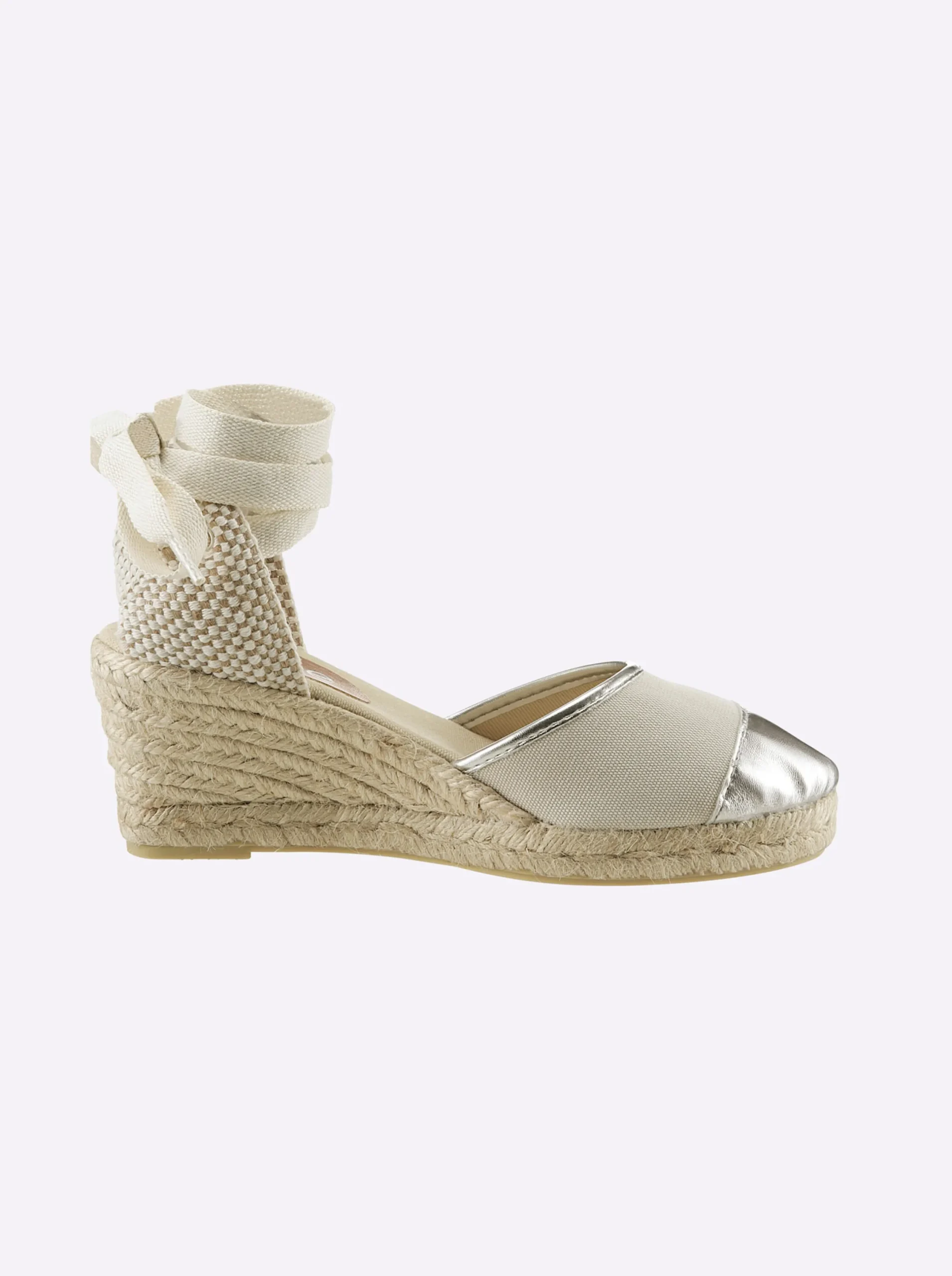 Sandalen & Sandaletten|heine Keilsandalette beige-silberfarben