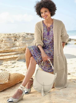 Sandalen & Sandaletten|heine Keilsandalette beige-silberfarben
