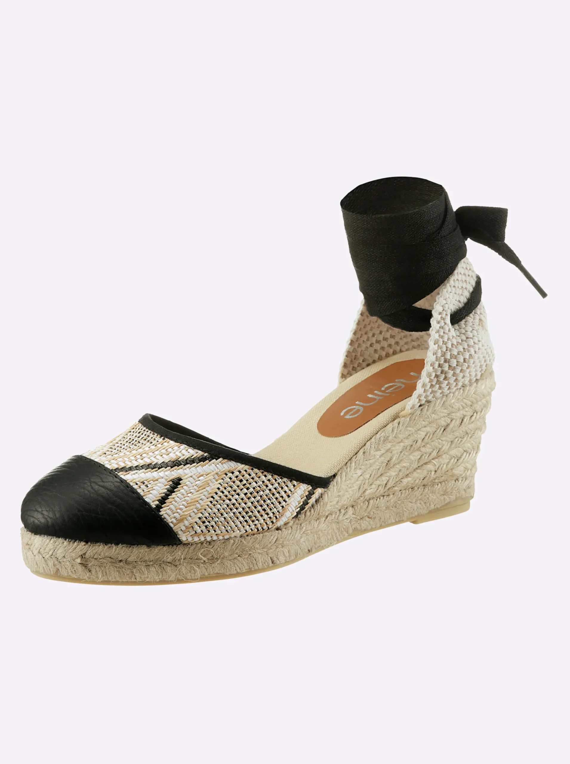 Sandalen & Sandaletten|heine Keilsandalette beige-schwarz