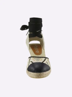 Sandalen & Sandaletten|heine Keilsandalette beige-schwarz