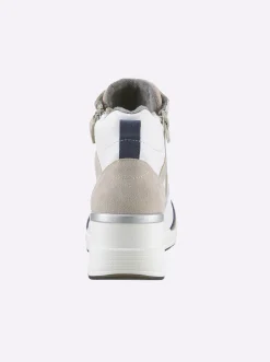 Stiefeletten|Stiefel|heine Keilstiefelette weiß-beige