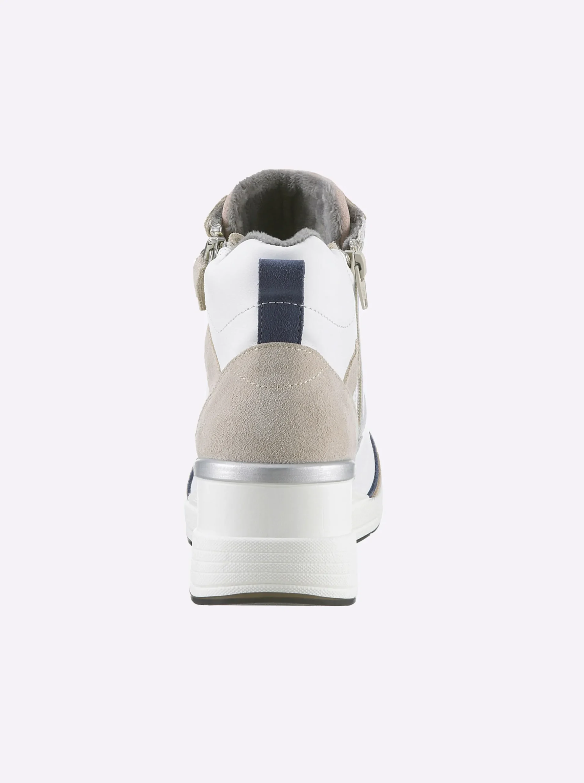 Stiefeletten|Stiefel|heine Keilstiefelette weiß-beige