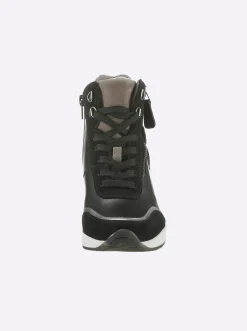 Stiefeletten|Stiefel|heine Keilstiefelette schwarz