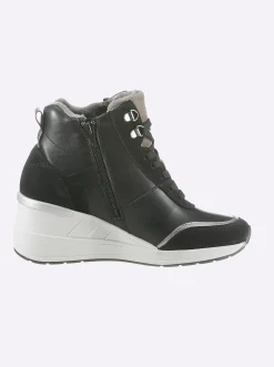 Stiefeletten|Stiefel|heine Keilstiefelette schwarz