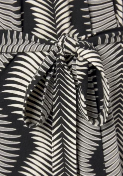 Nachtwäsche|LASCANA Kimono schwarz-weißbedruckt