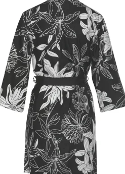 Nachtwäsche|LASCANA Kimono schwarz