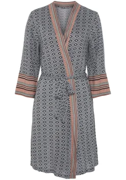 Nachtwäsche|Vivance Dreams Kimono braungemustert