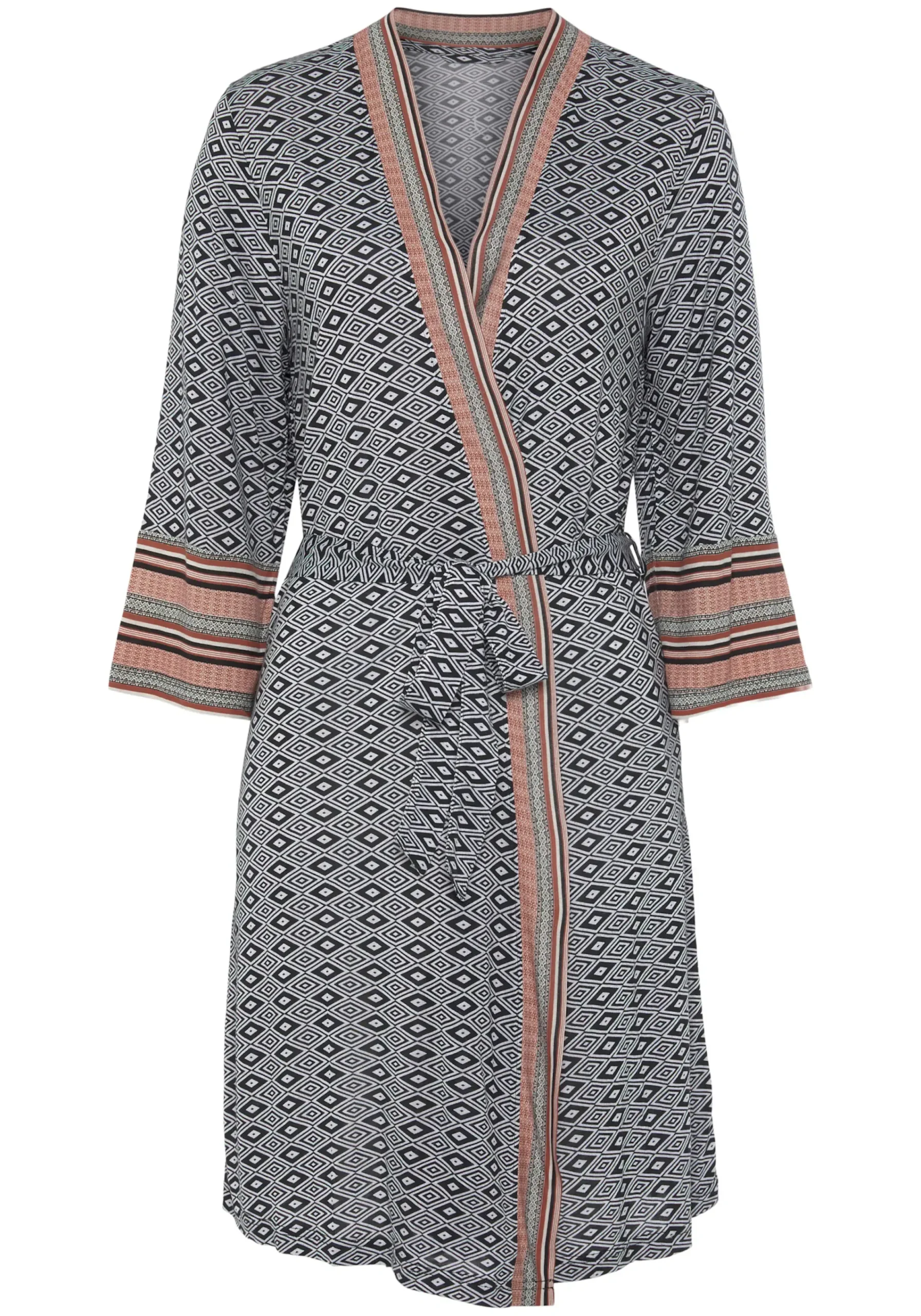 Nachtwäsche|Vivance Dreams Kimono braungemustert