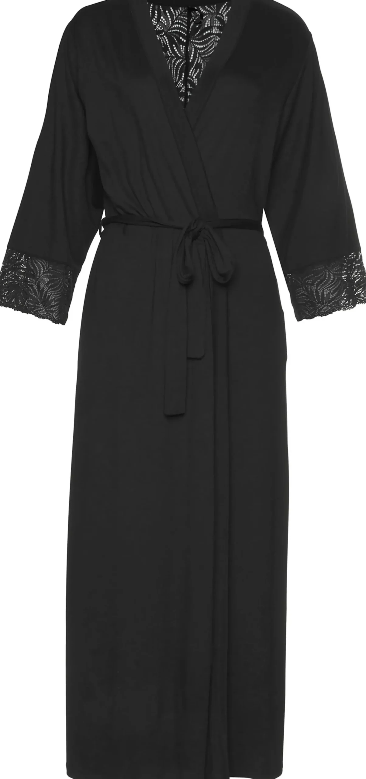 Nachtwäsche|LASCANA Kimono schwarz