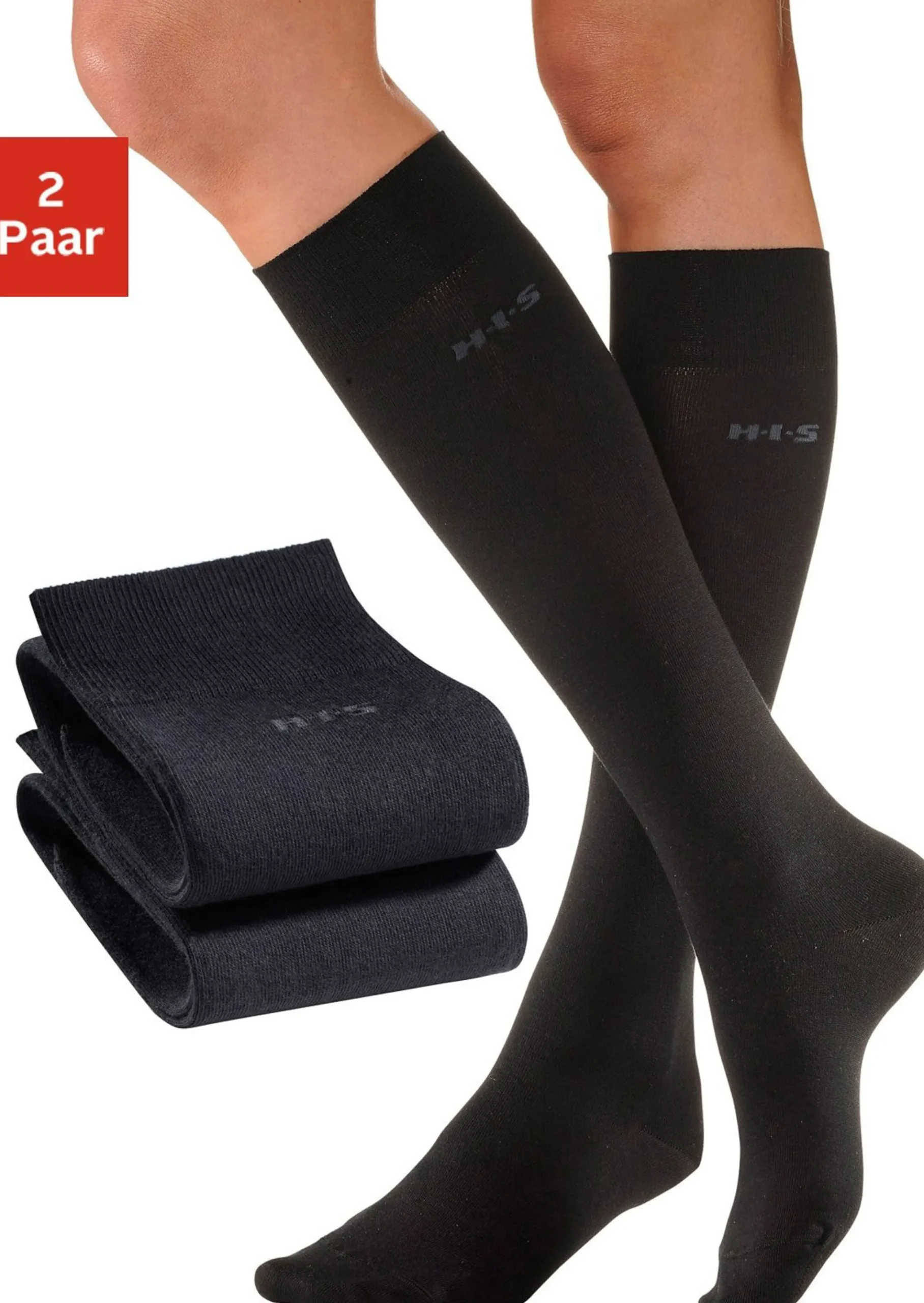 Strümpfe & Socken|H.I.S Kniestrümpfe schwarz