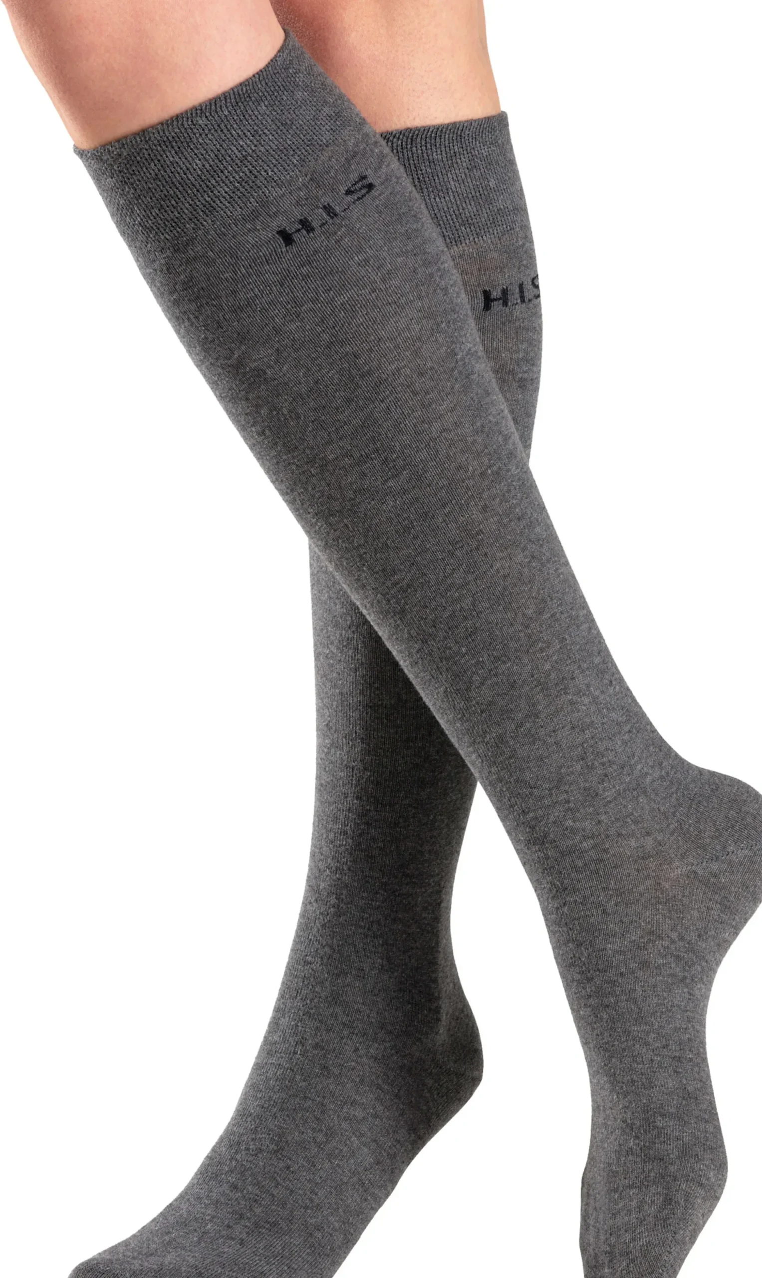 Strümpfe & Socken|H.I.S Kniestrümpfe anthrazit-grau