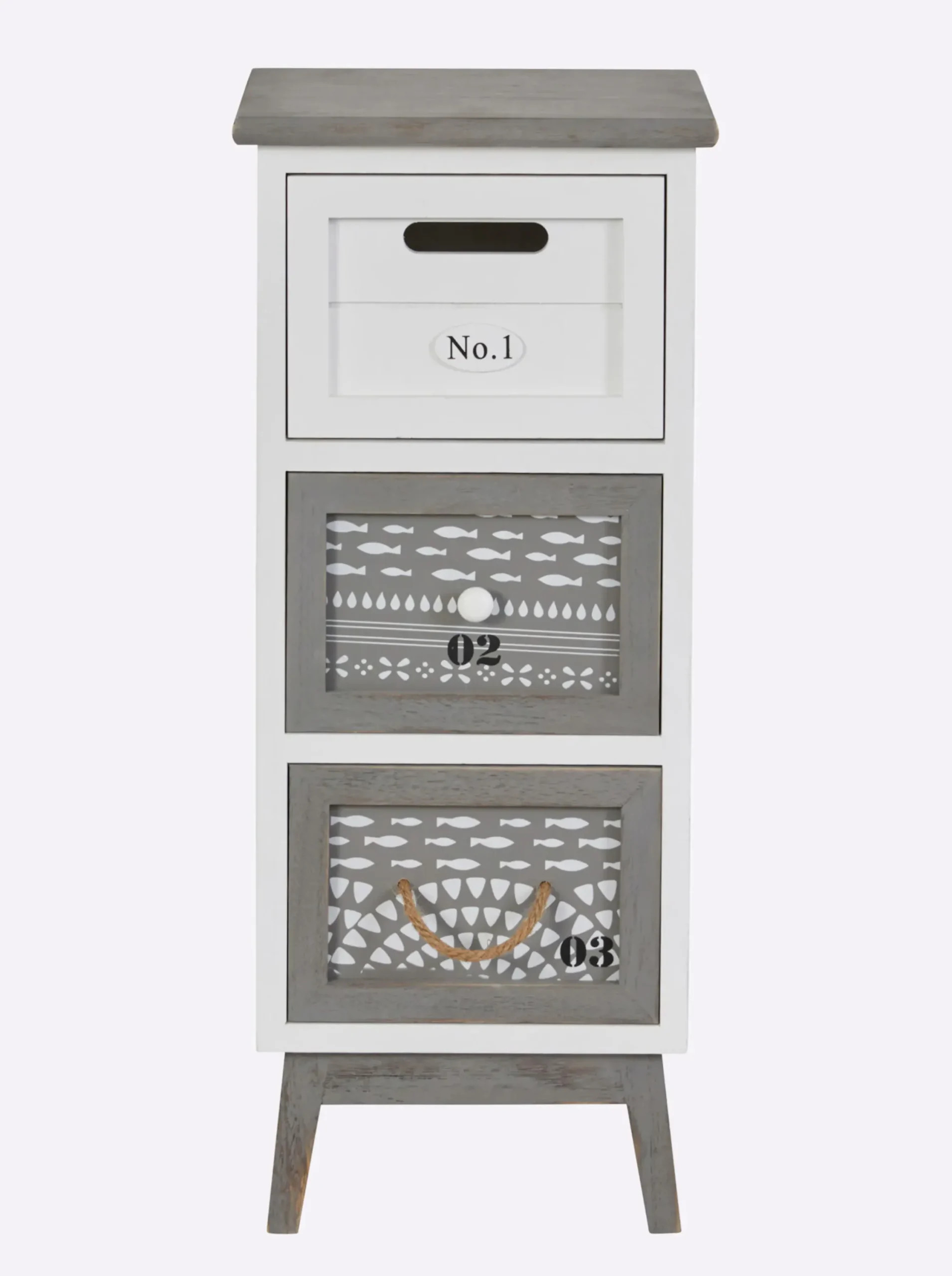 Badmöbel|heine home Kommode weiß-grau