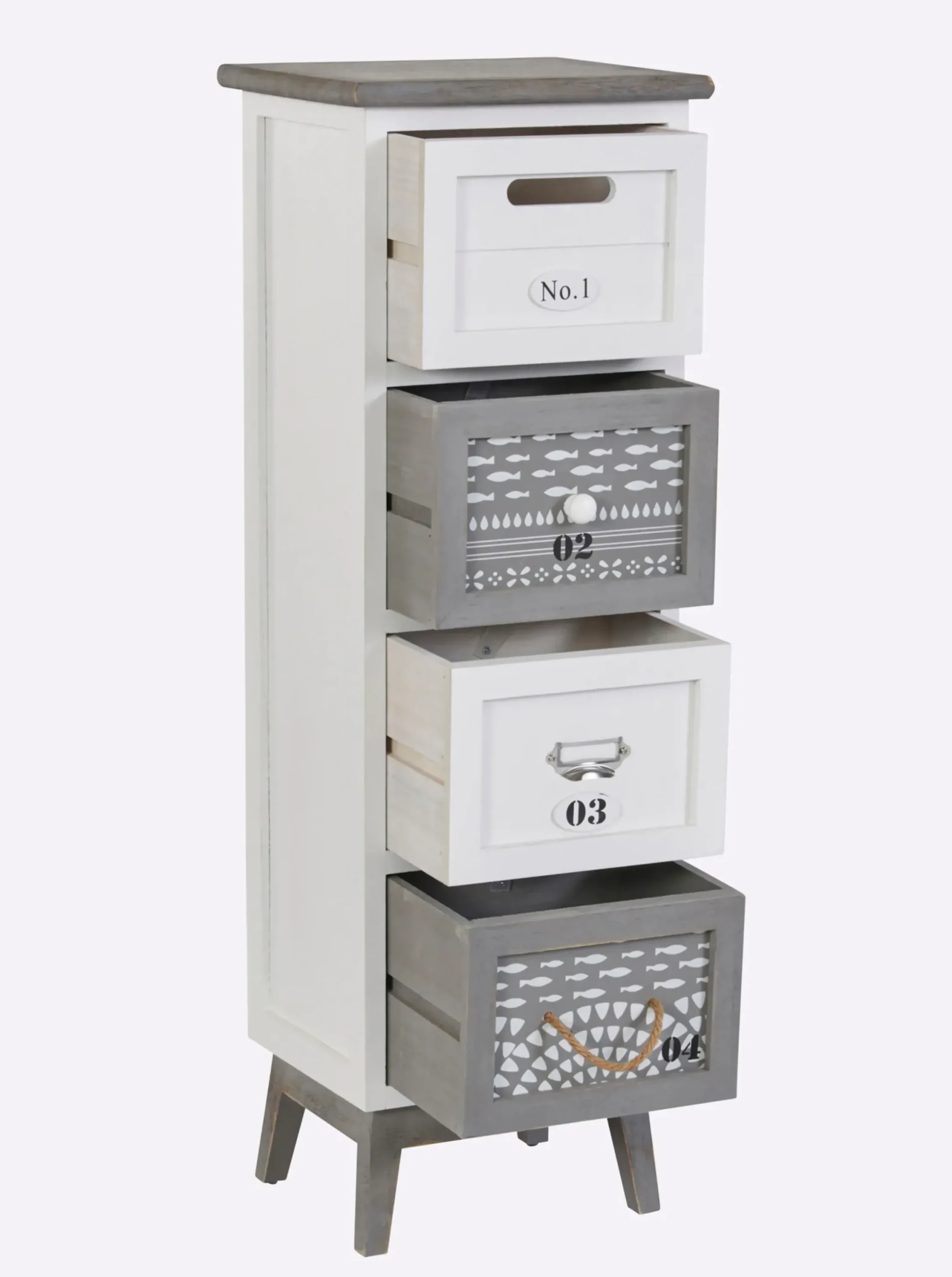 Badmöbel|heine home Kommode weiß-grau