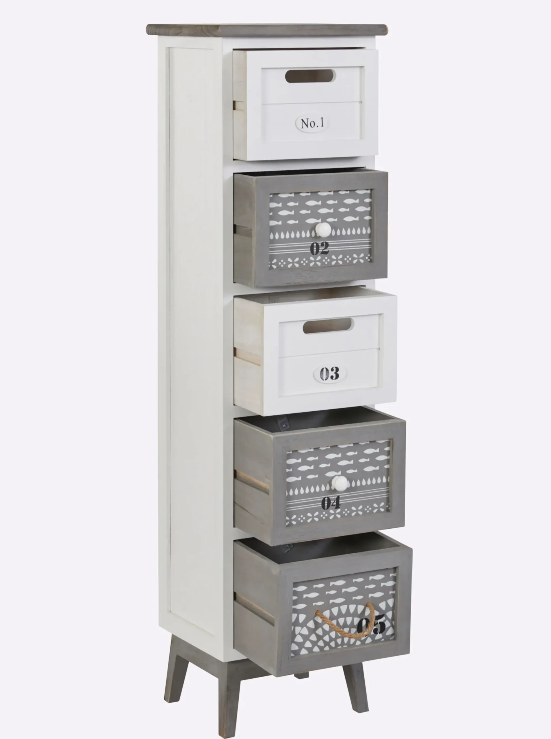 Badmöbel|heine home Kommode weiß-grau