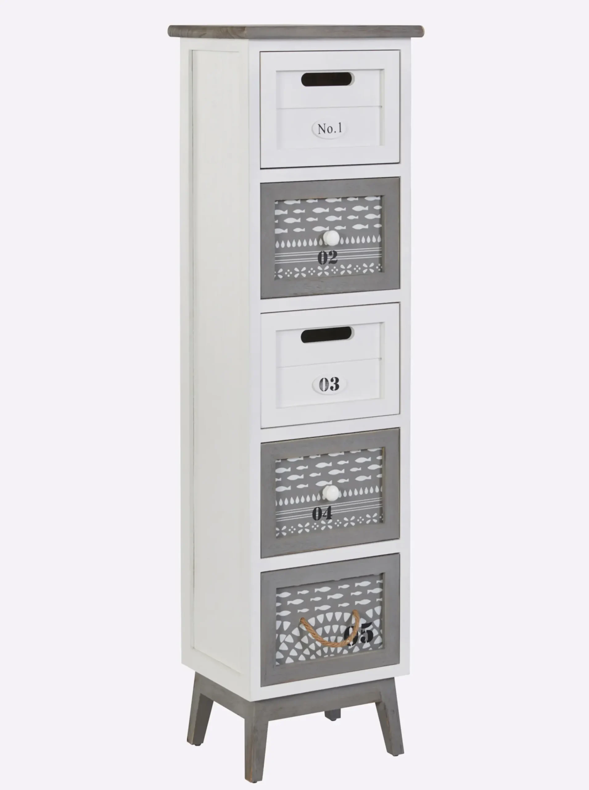 Badmöbel|heine home Kommode weiß-grau