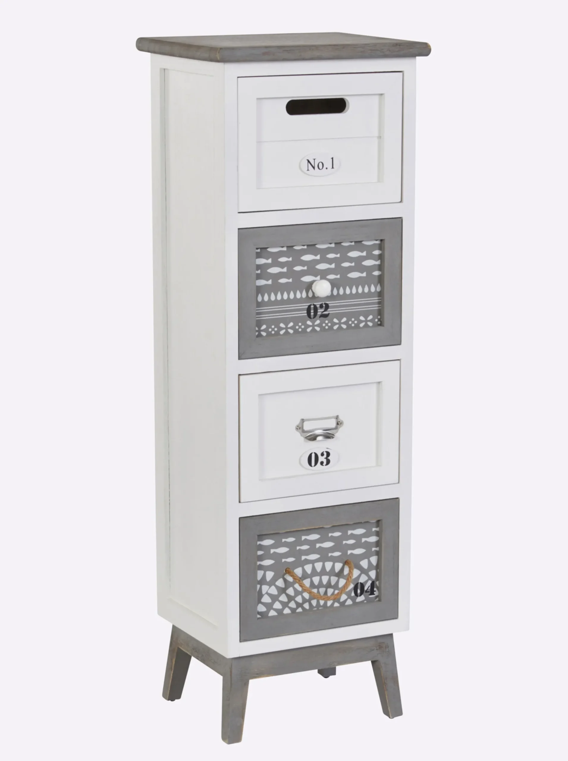 Badmöbel|heine home Kommode weiß-grau
