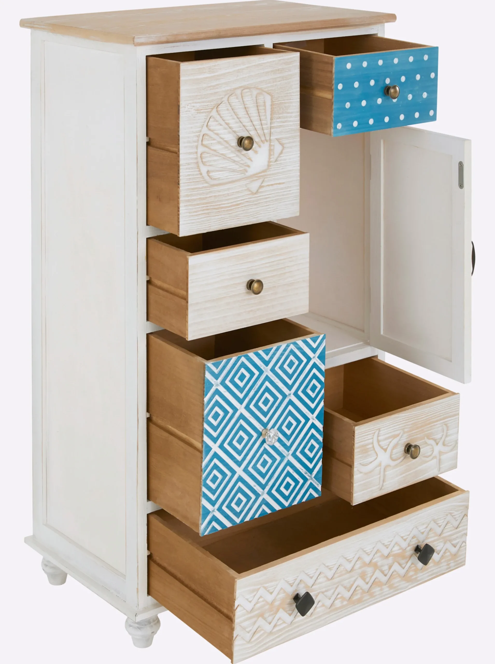 Badmöbel|heine home Kommode weiß-natur