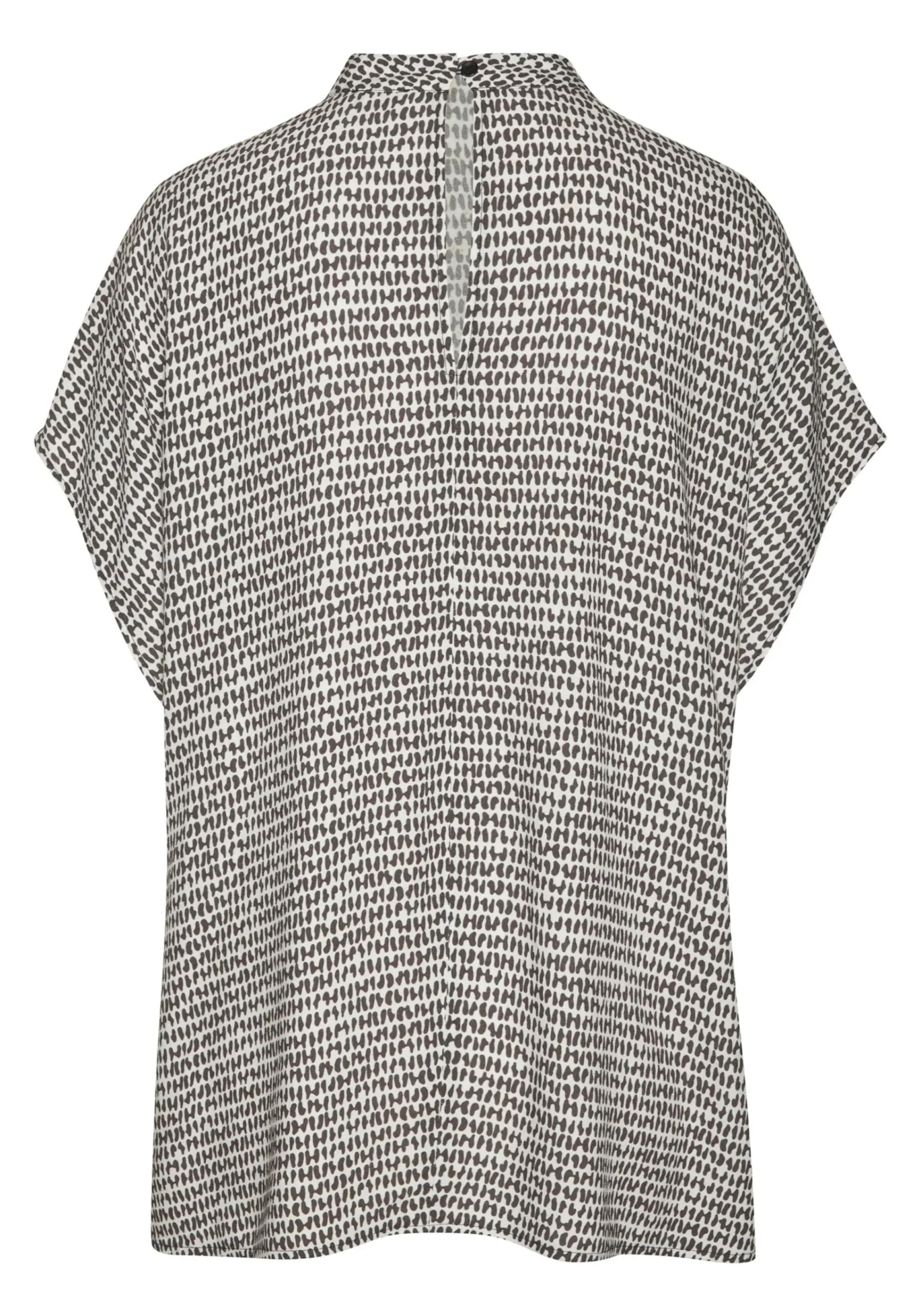 Blusen|LASCANA Kurzarmbluse creme-schwarzbedruckt