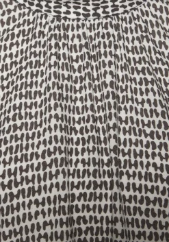 Blusen|LASCANA Kurzarmbluse creme-schwarzbedruckt