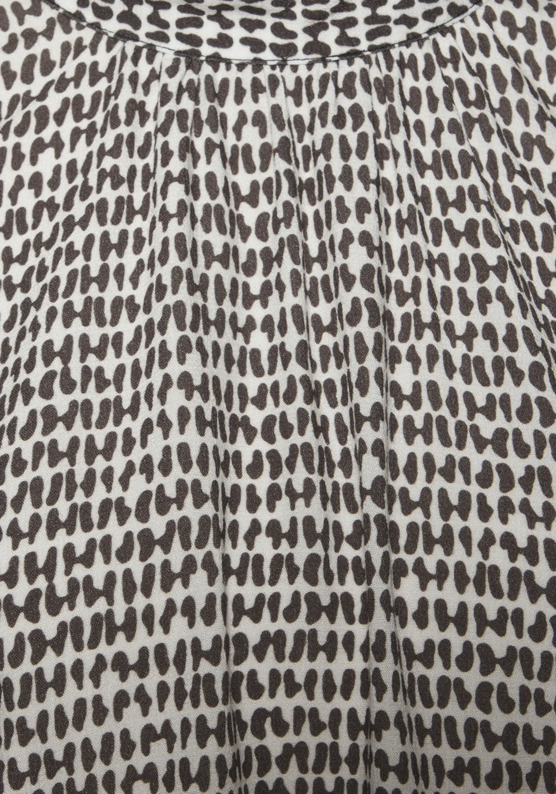 Blusen|LASCANA Kurzarmbluse creme-schwarzbedruckt