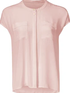 Strandmode|Basics|heine Kurzarm-Bluse in Oversize-Passform rosé