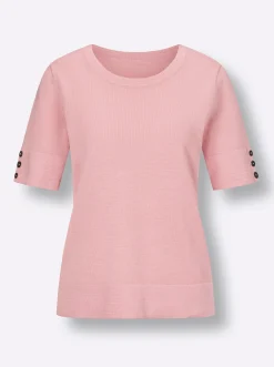 Pullover|CREATION L PREMIUM Kurzarmpullover rosenquarz