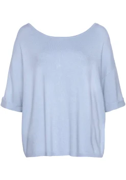 Strandmode|Pullover|Vivance Kurzarmpullover hellblau