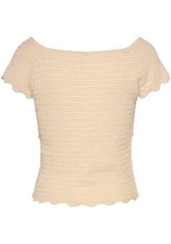 Strandmode|Vivance Kurzarmpullover beige