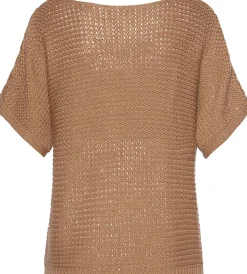 Strandmode|Pullover|LASCANA Kurzarmpullover camelfarben