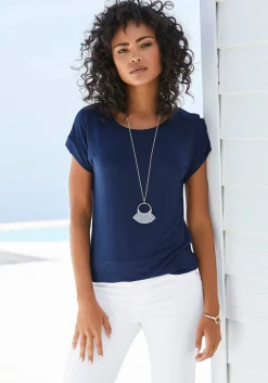 Strandmode|Shirts|Vivance Kurzarmshirt koralle,navy