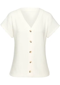 Strandmode|Shirts|LASCANA Kurzarmshirt creme