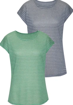 Strandmode|Vivance Kurzarmshirt grün,navy