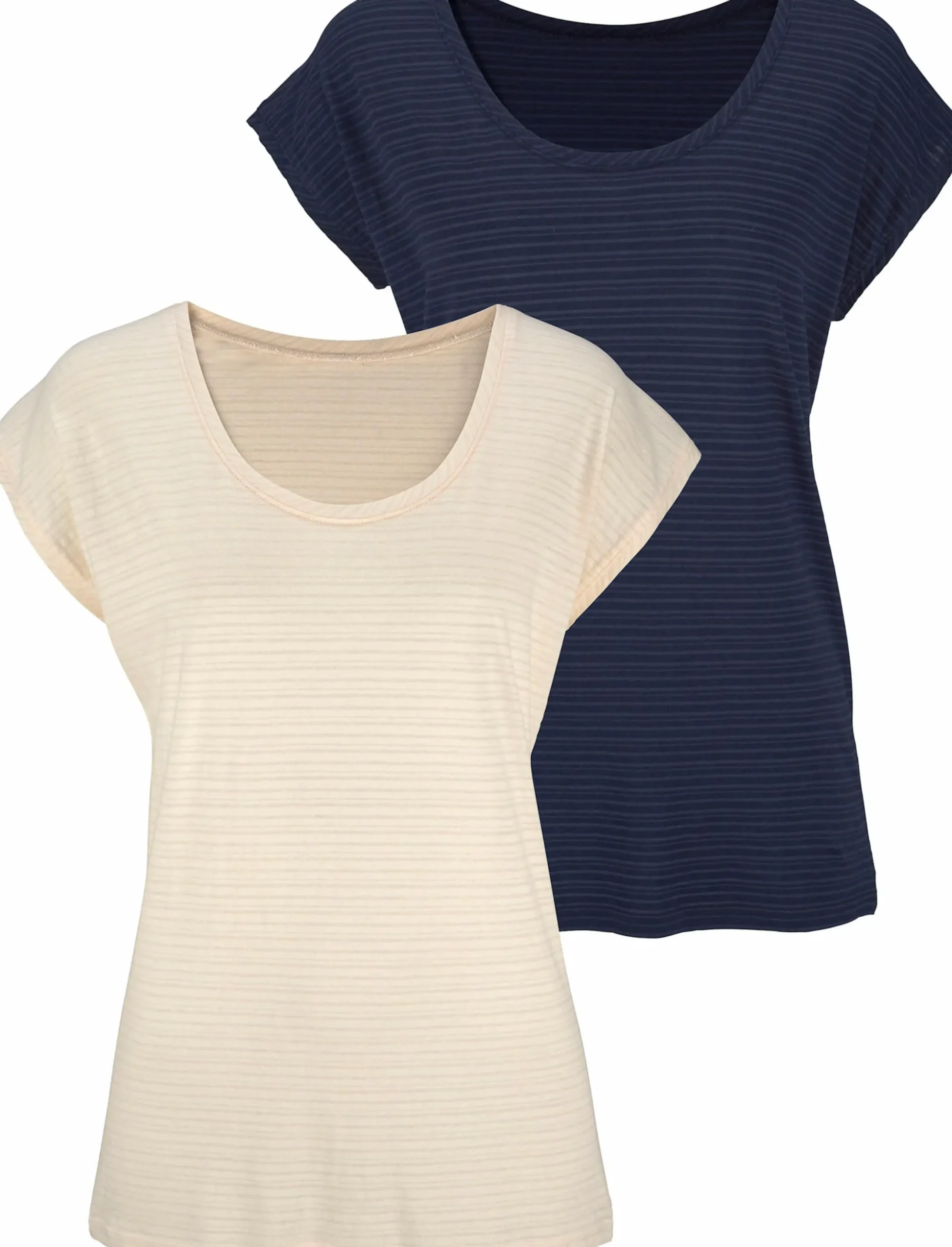 Shirts|Beachtime Kurzarmshirt marine,creme
