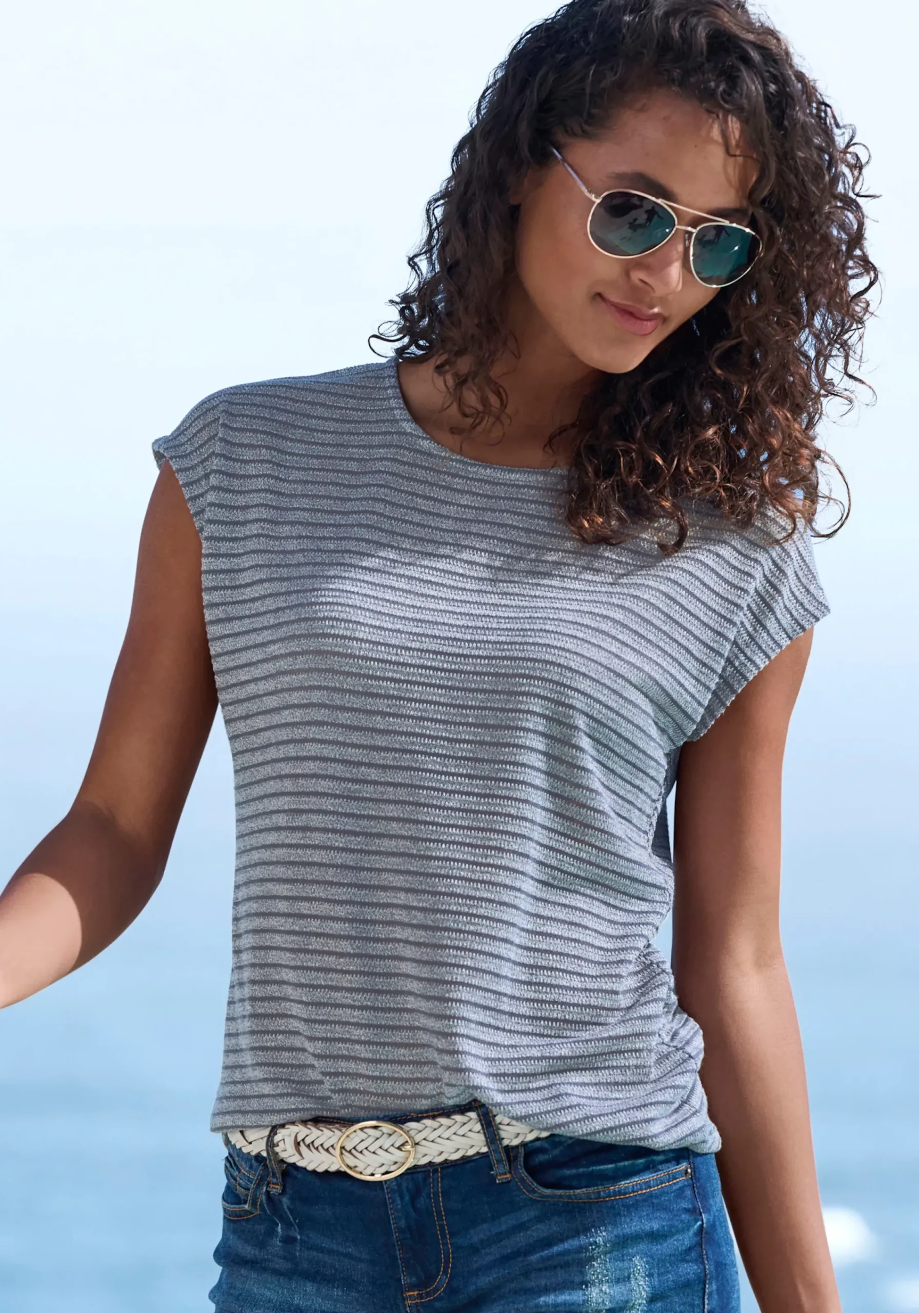 Strandmode|Vivance Kurzarmshirt blau