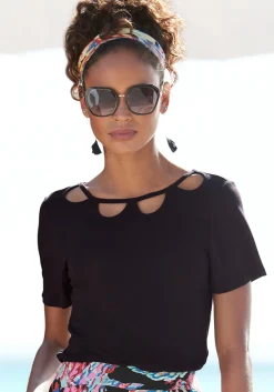 Strandmode|Buffalo Kurzarmshirt schwarz
