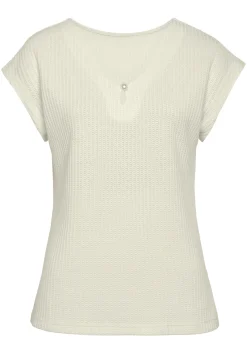 Strandmode|LASCANA Kurzarmshirt creme
