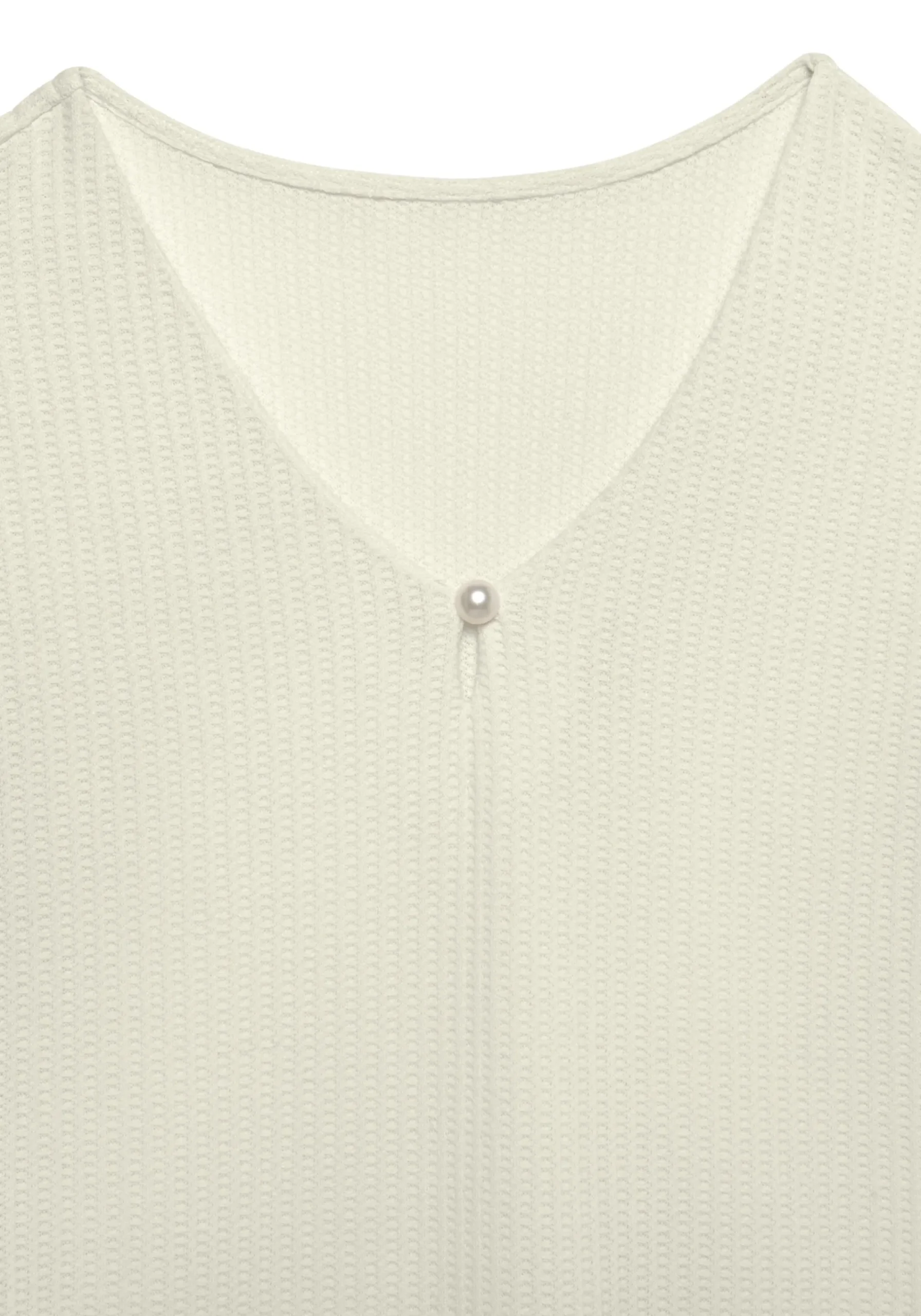 Strandmode|LASCANA Kurzarmshirt creme
