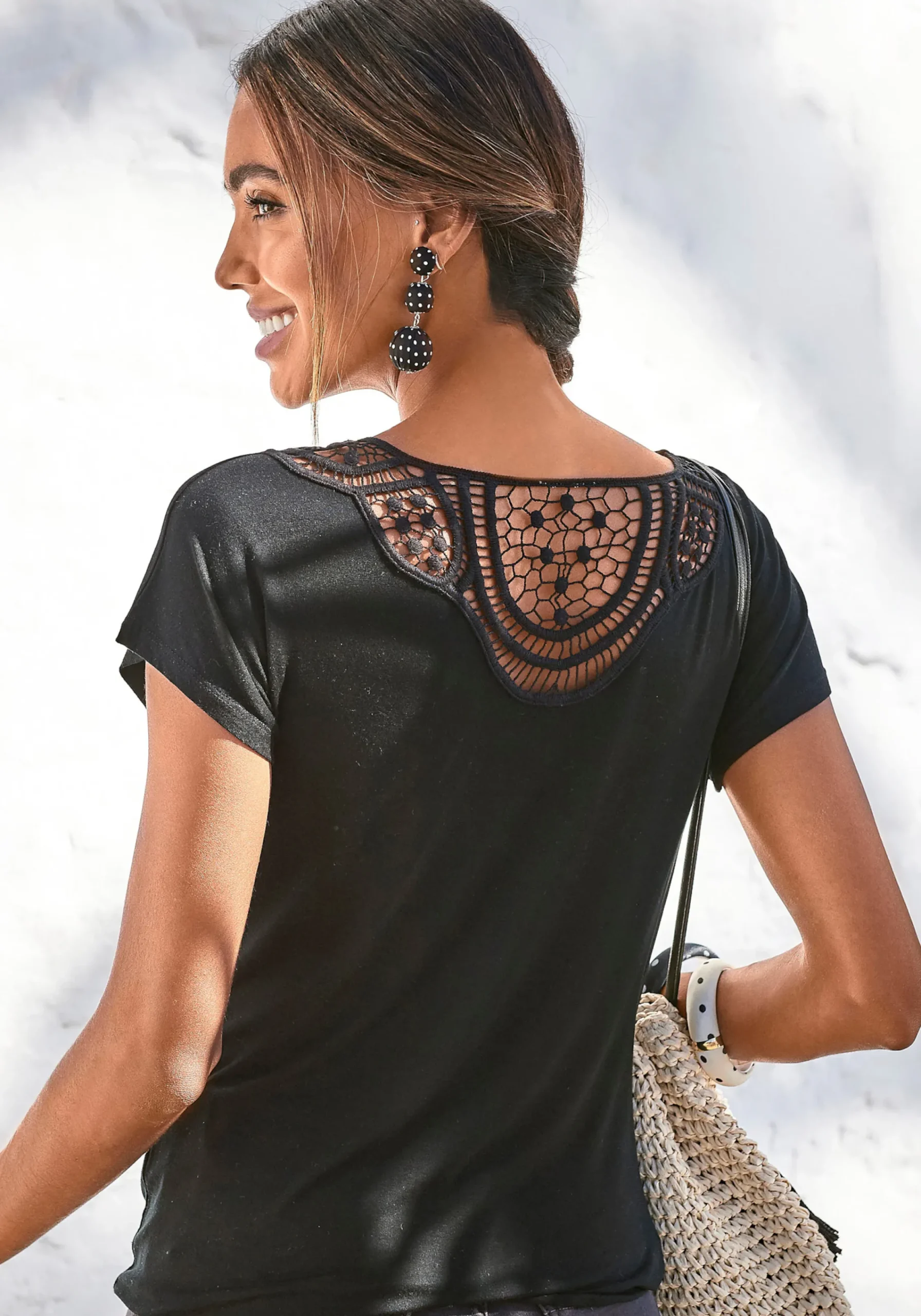 Strandmode|Shirts|Vivance Kurzarmshirt schwarz